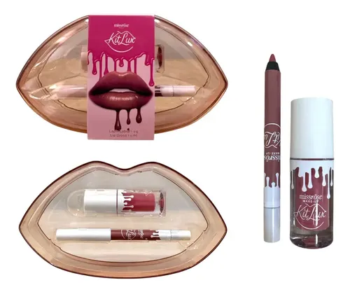 Kit Lux Lip Gloss e Lápis Lábial Miss Rosê