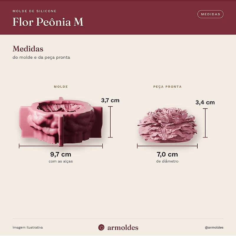 Molde de Silicone Flor Peônia M