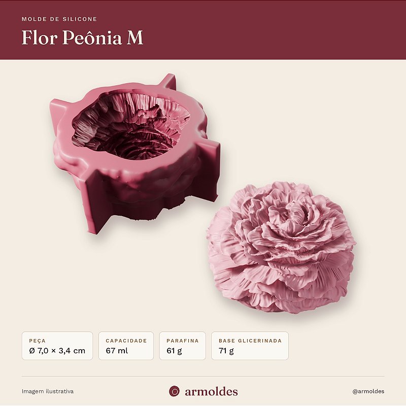 Molde de Silicone Flor Peônia M