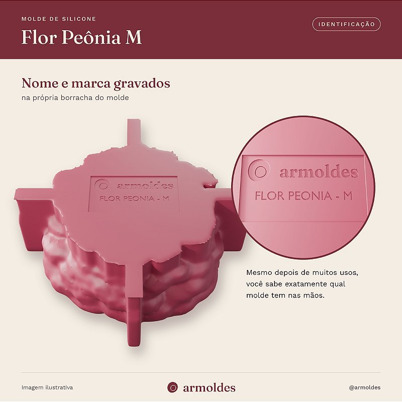 Molde de Silicone Flor Peônia M