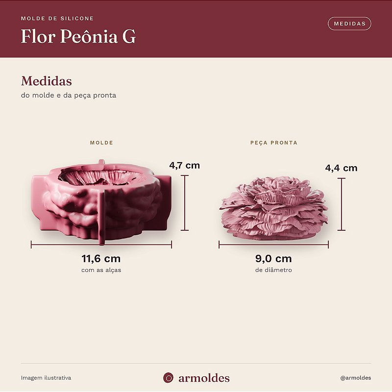 Molde de Silicone Flor Peônia G