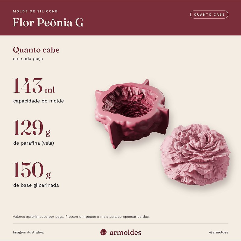 Molde de Silicone Flor Peônia G