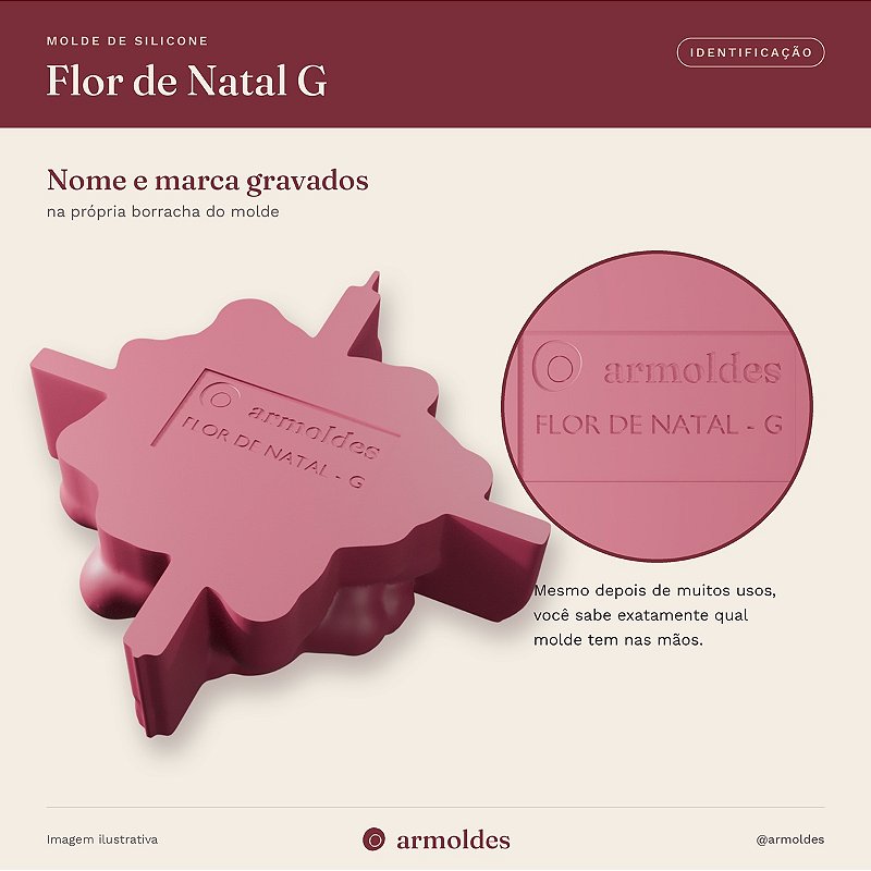 Molde de Silicone Flor de Natal G