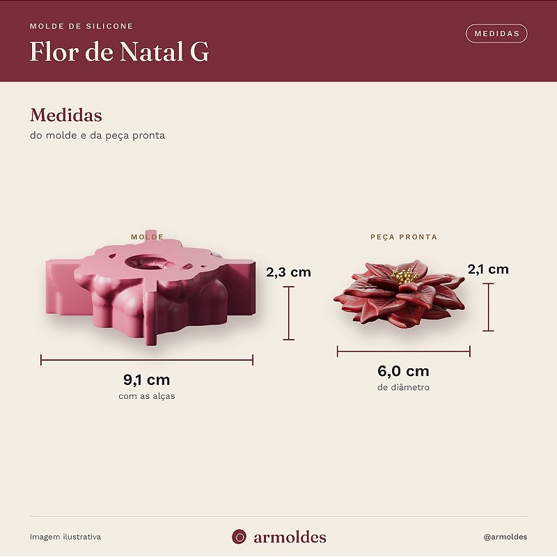 Molde de Silicone Flor de Natal G