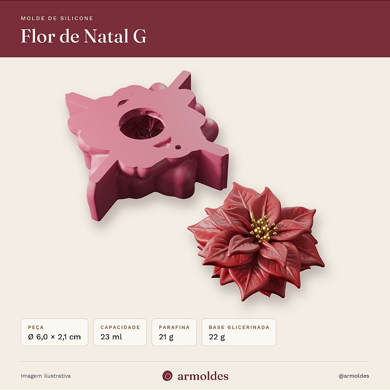 Molde de Silicone Flor de Natal G