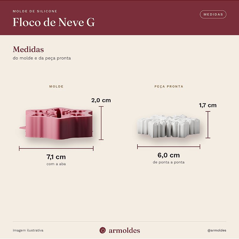 Molde de Silicone Floco de Neve G