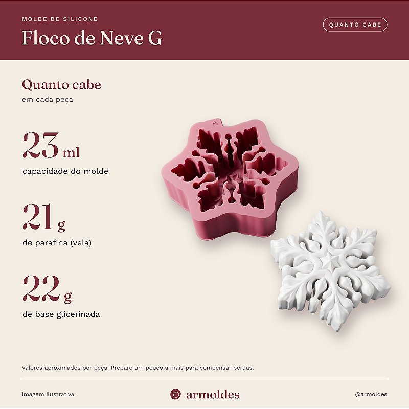 Molde de Silicone Floco de Neve G