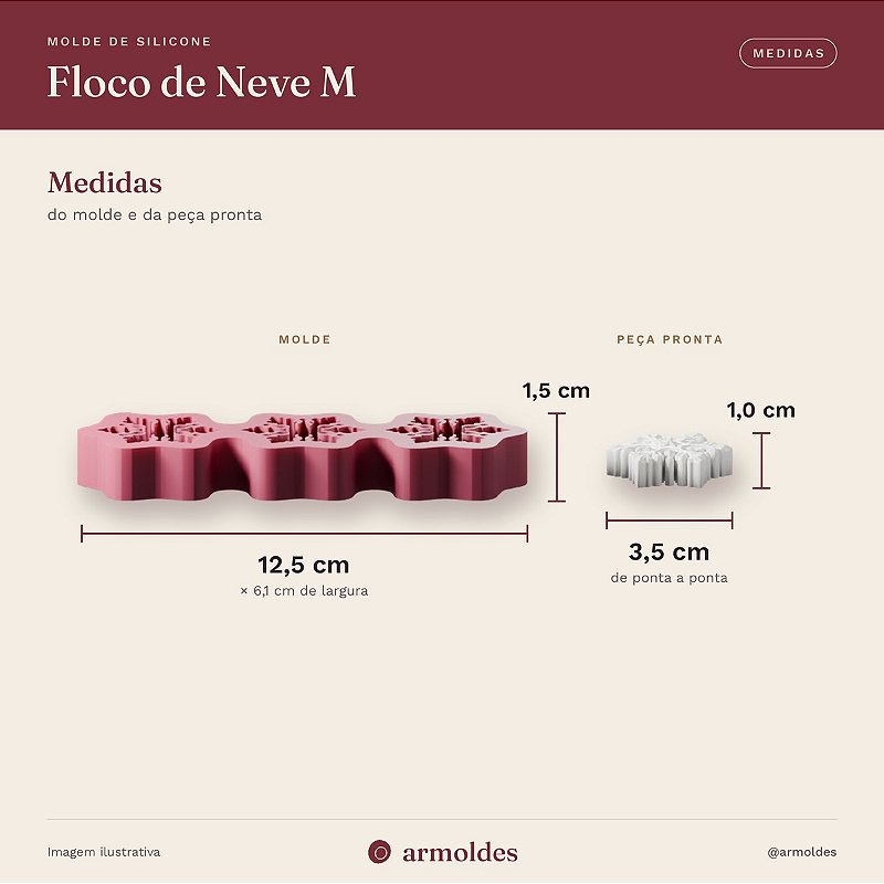 Molde de Silicone Floco de Neve M
