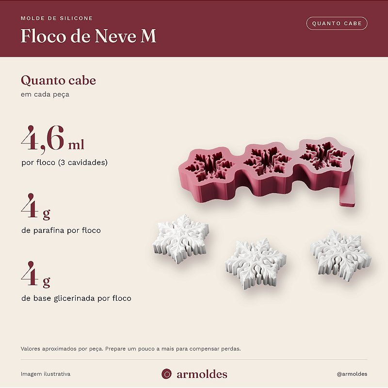 Molde de Silicone Floco de Neve M
