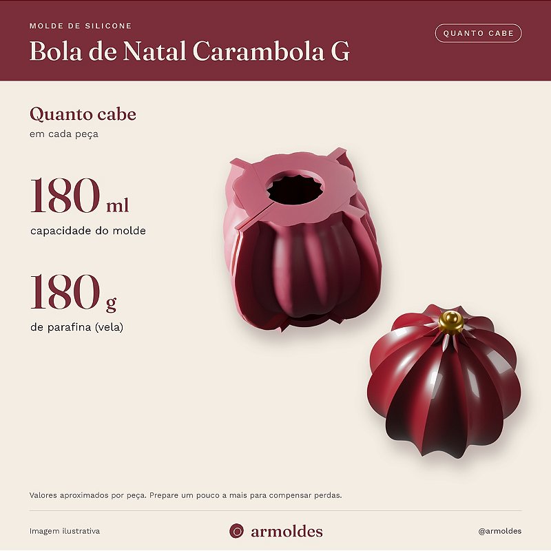 Molde de Silicone Bola de Natal Carambola G