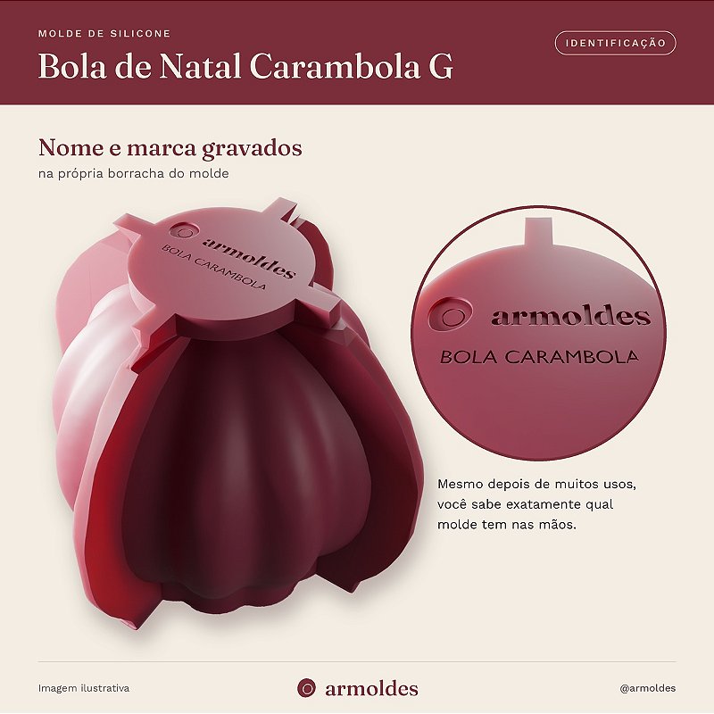 Molde de Silicone Bola de Natal Carambola G