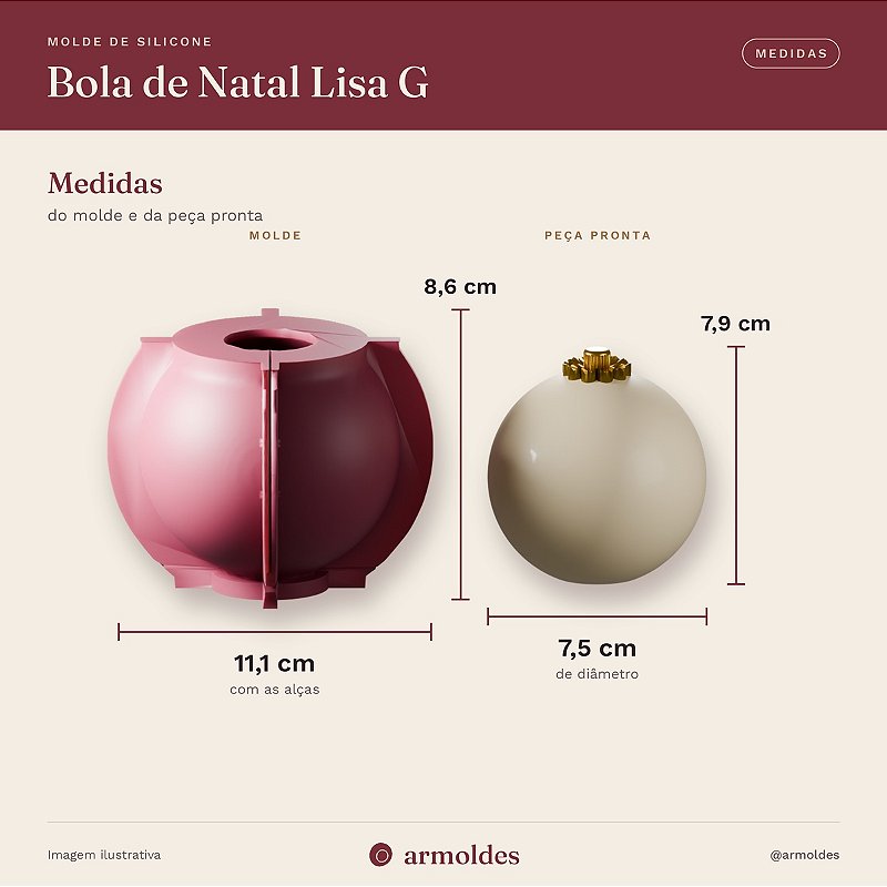 Molde de Silicone Bola de Natal Lisa G