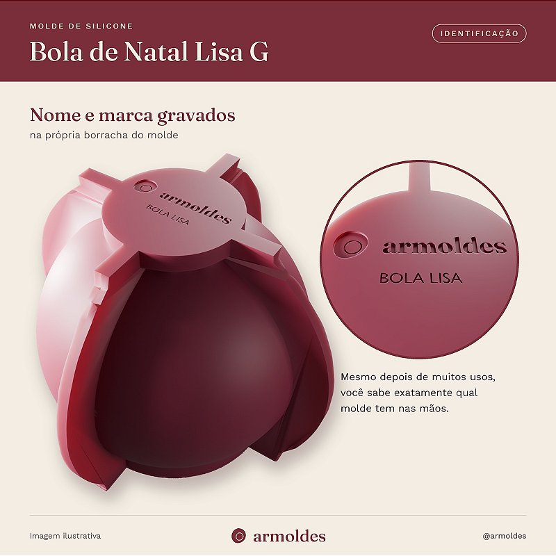 Molde de Silicone Bola de Natal Lisa G