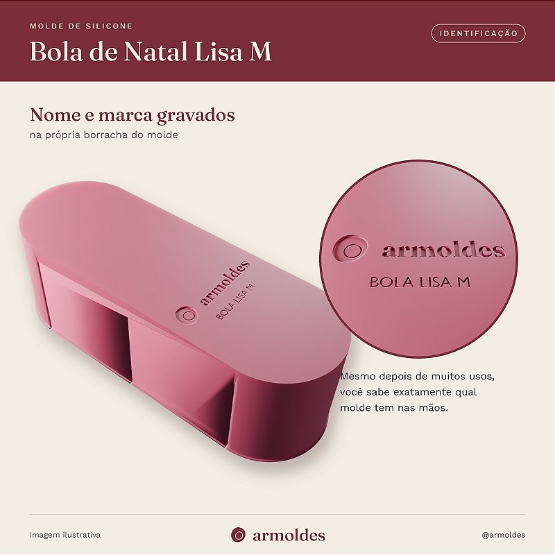 Molde de Silicone Bola de Natal Lisa M – 3 Bolinhas