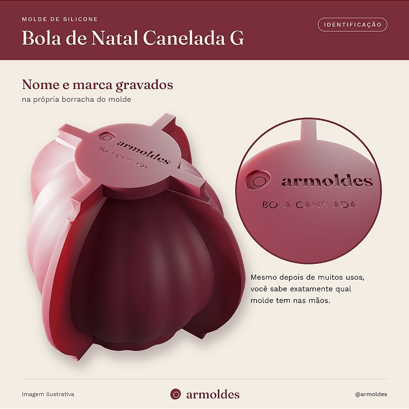 Molde de Silicone Bola de Natal Canelada G