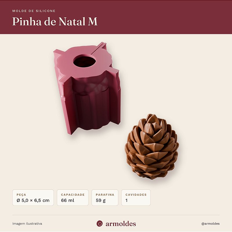 Molde de Silicone Pinha de Natal M