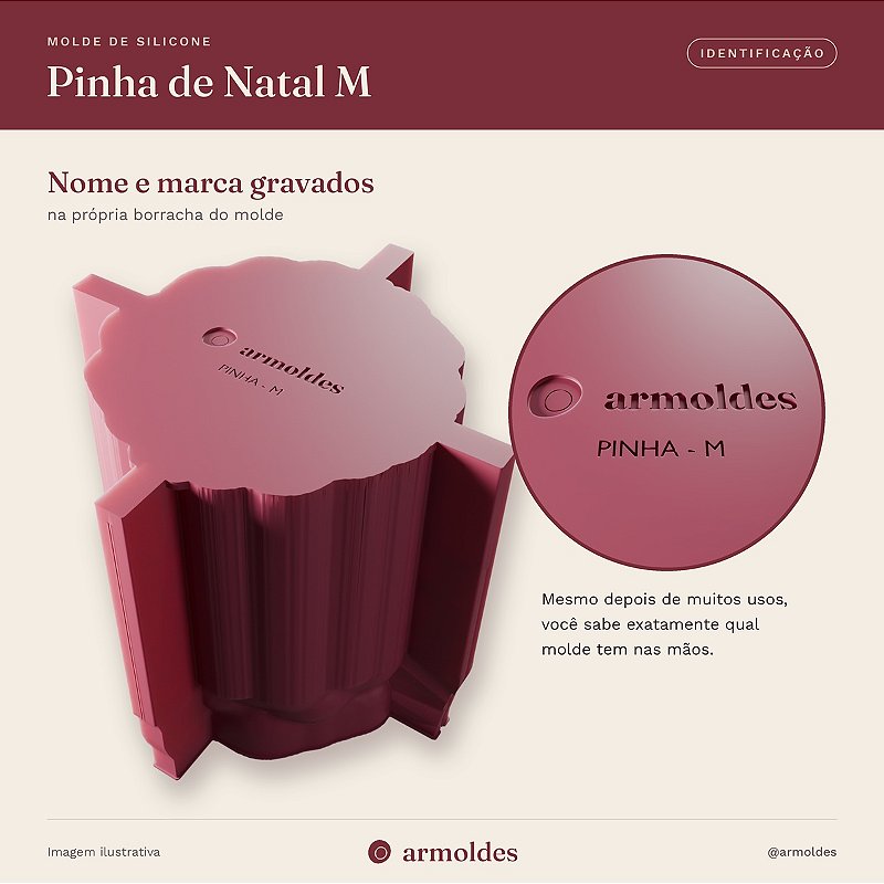 Molde de Silicone Pinha de Natal M