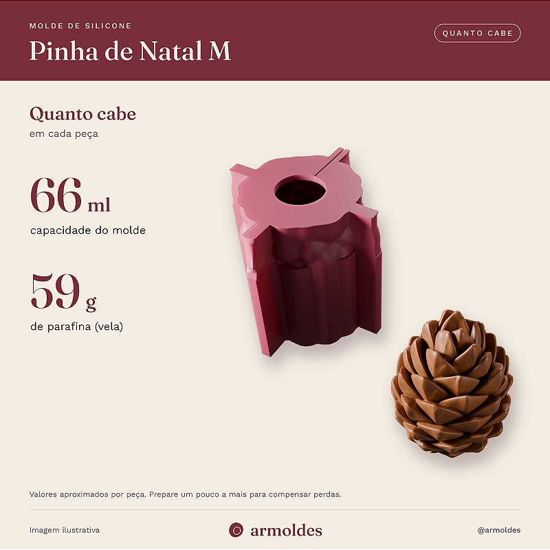 Molde de Silicone Pinha de Natal M