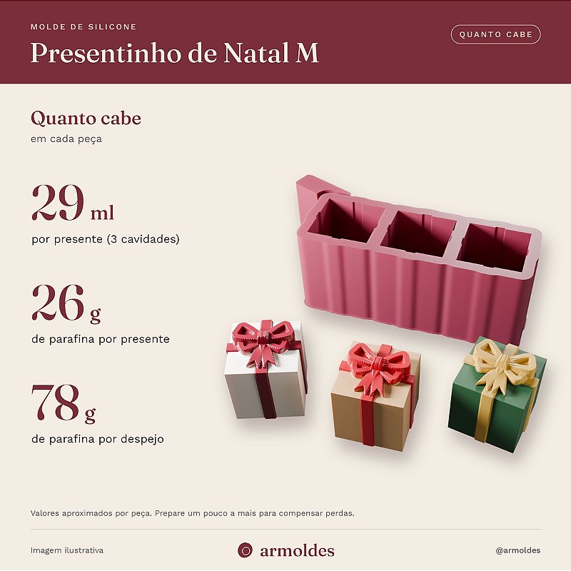 Molde de Silicone Presentinho de Natal M