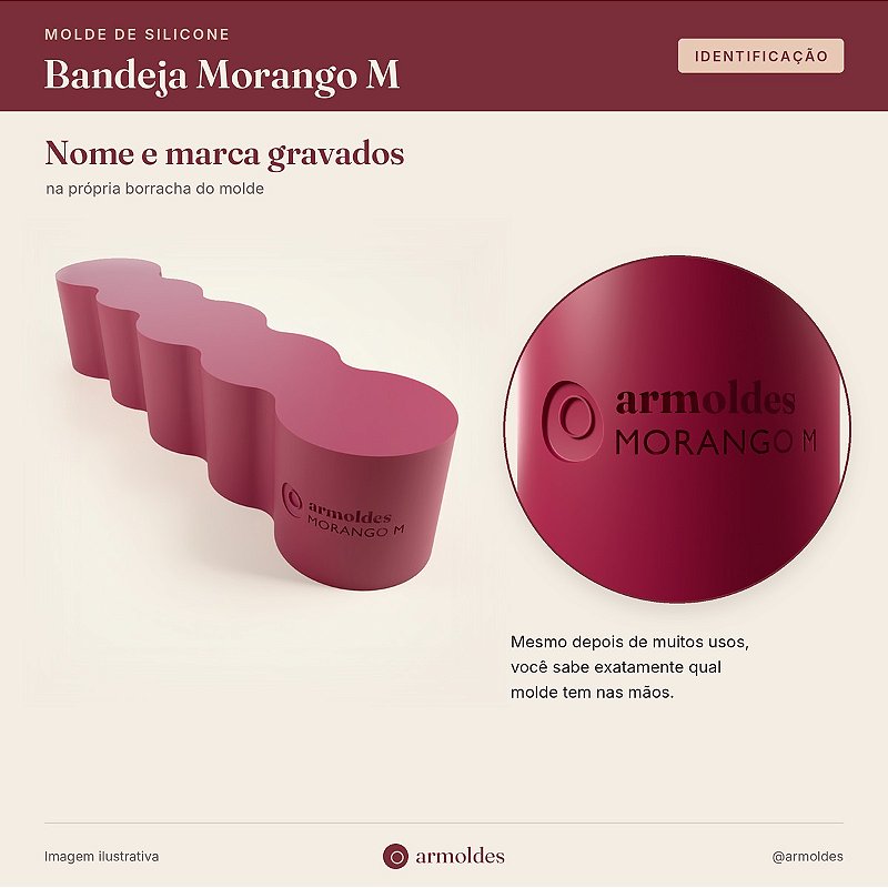 Molde de Silicone Bandeja Morango M