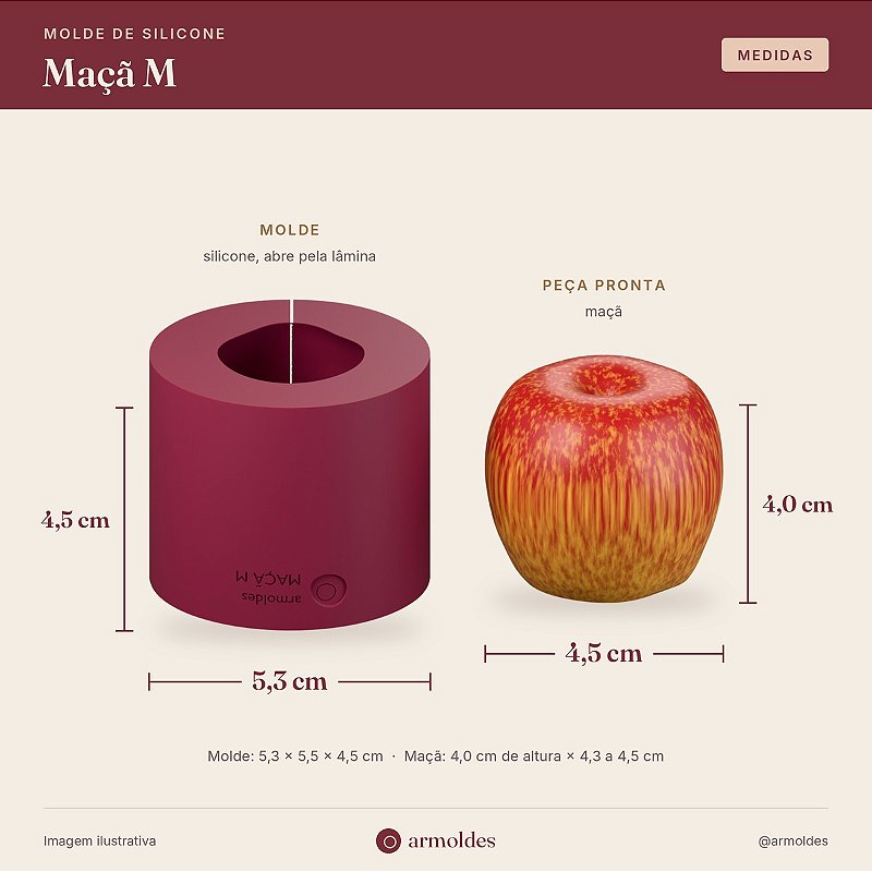 Molde de Silicone Maçã M
