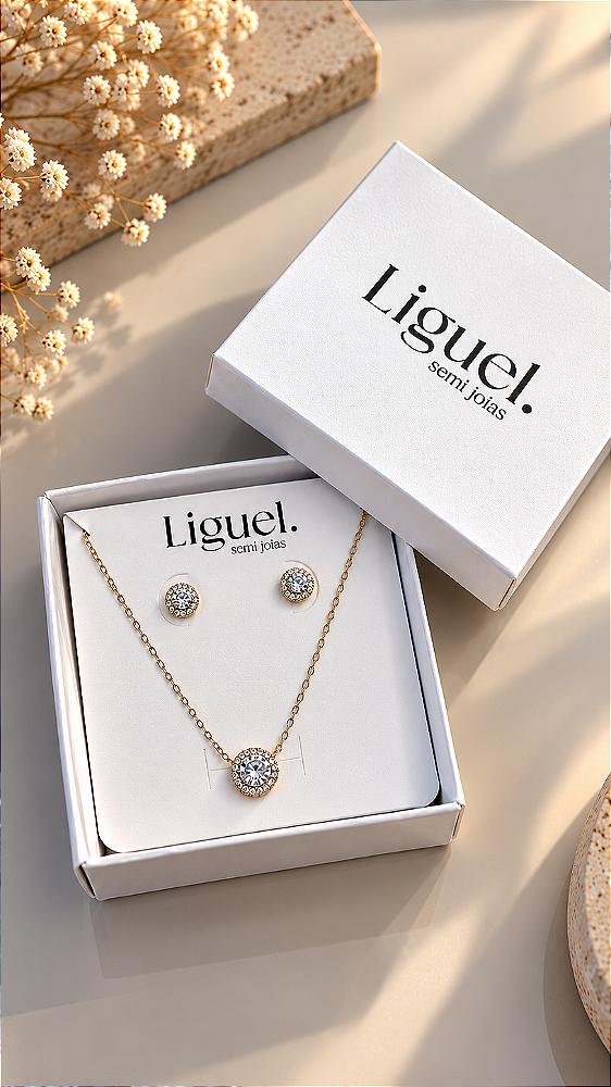 Conjunto Elegance Cristal Colar e Brincos