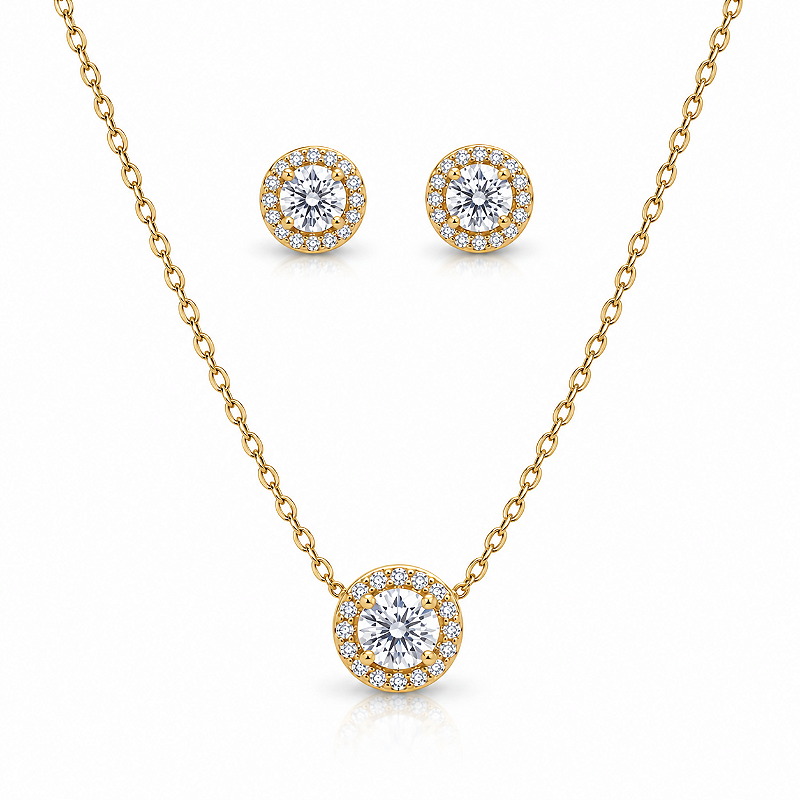 Conjunto Elegance Cristal Colar e Brincos