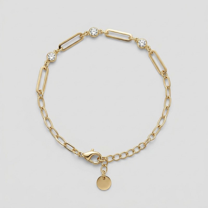 Pulseira Lúmina Dourada com Zircônias