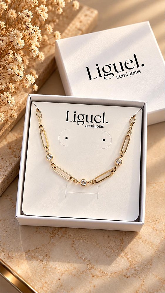 Pulseira Lúmina Dourada com Zircônias