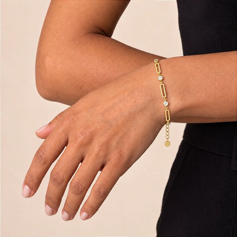 Pulseira Lúmina Dourada com Zircônias