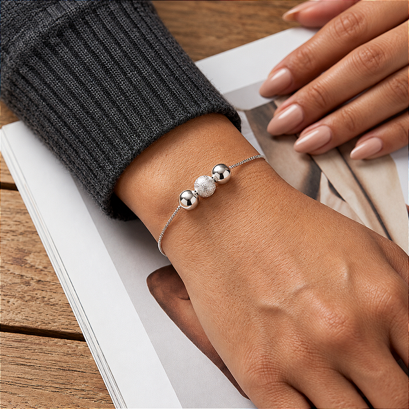Pulseira Esferas Lumière em Prata Feminina