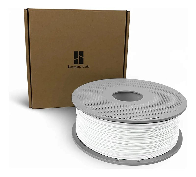 Filamento PLA Bambu Lab Lite Branco 1kg 1,75mm com Carretel
