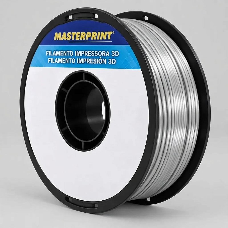 Filamento PLA Silk Prata Masterprint 1kg 1,75mm