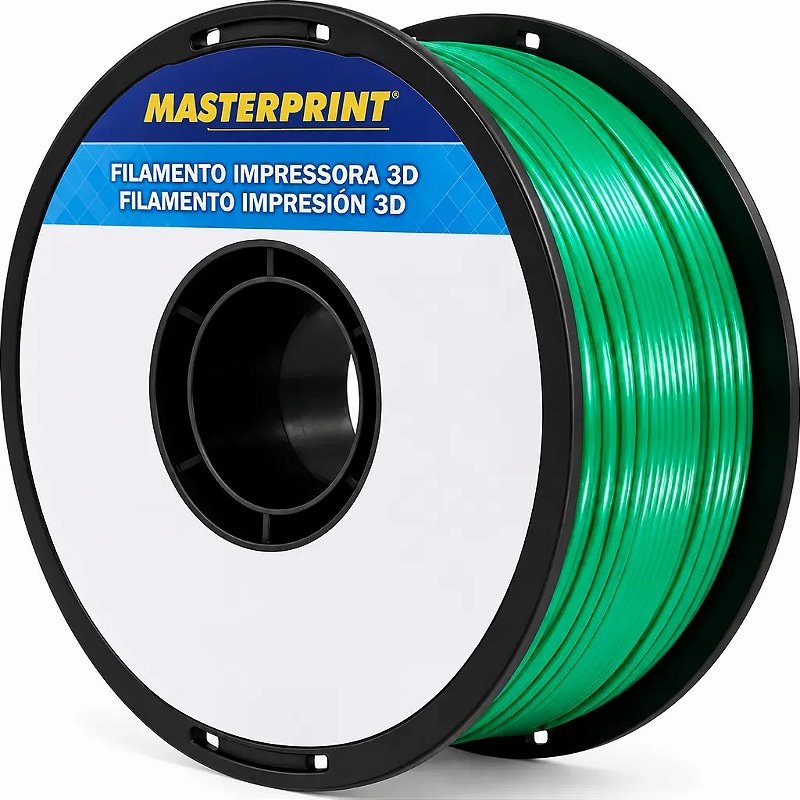 Filamento PLA Silk Verde Masterprint 1kg 1,75mm