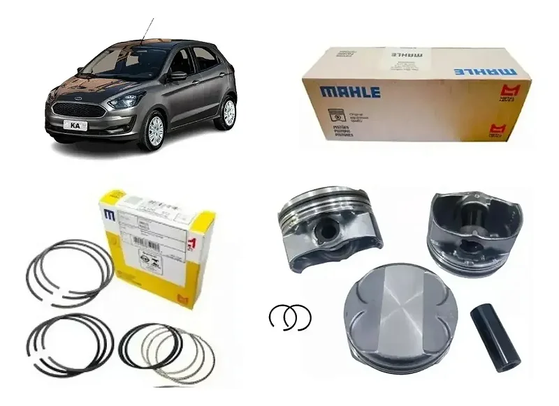 Jogo Pistão Com Anéis 0,50 Ford Ka 1.0 12v 3cc 2014 Ate 2022