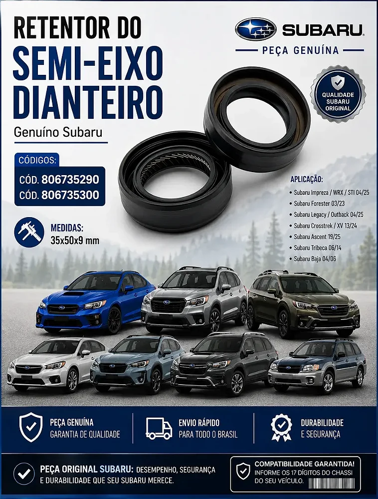 Par Retentor Semi Eixo Dianteiro Subaru Impreza Wrx Legacy