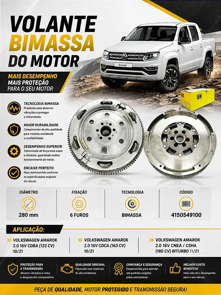 Volante Bimassa Vw Amarok 2.0 16v Diesel 2010 A 2021