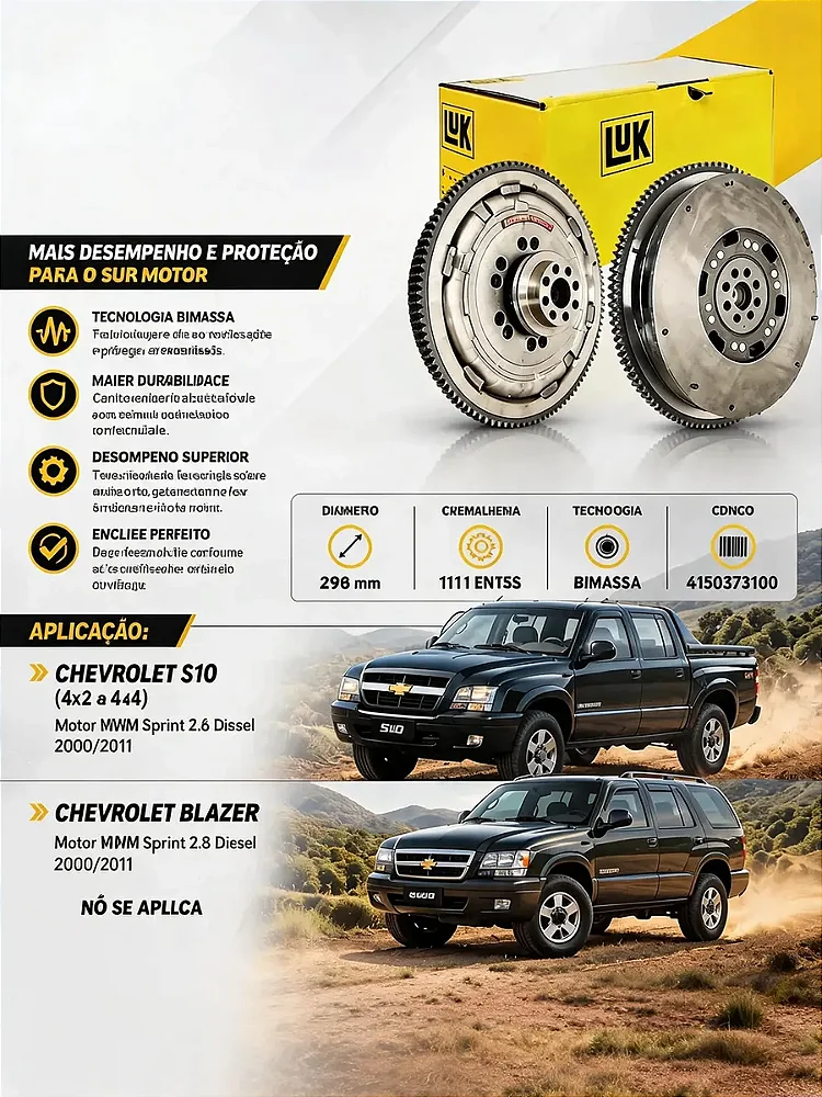 Volante Bimassa S10 Blazer 2.8 Mwm Sprint 2000 Até 2011