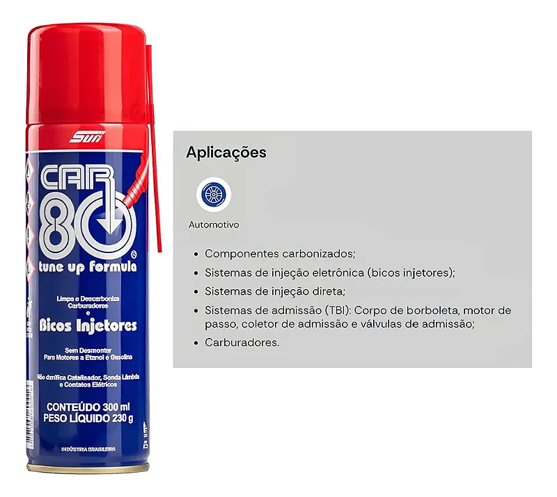 Kit 2 Descarbonizante Limpa Carburador Bicos Injetores Car80