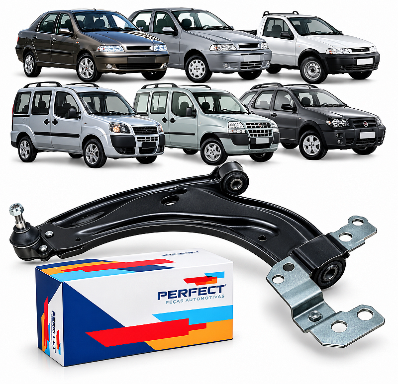 Bandeja de Suspensão Dianteira Esquerda Fiat Strada Palio Siena Doblo Perfect