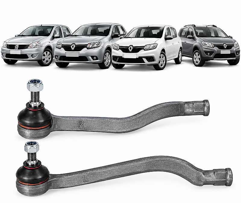 Par Terminal de Direção Renault Logan Sandero 2007 a 2020 Perfect