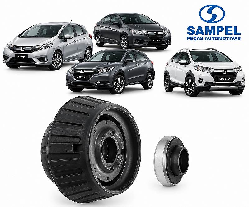 Coxim do Amortecedor Dianteiro Com Rolamento Honda Fit City HR-V e WR-V Sampel