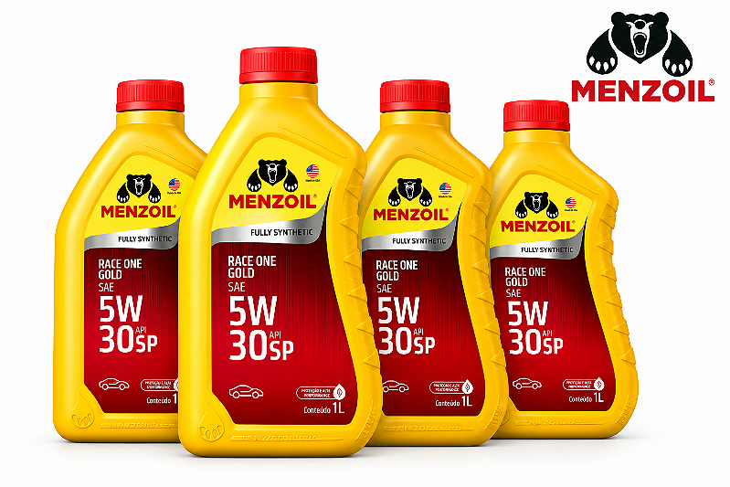 Kit 4 Litros Óleo Motor Menzoil Race One Gold 5W30 Sintético API SP Dexos 1