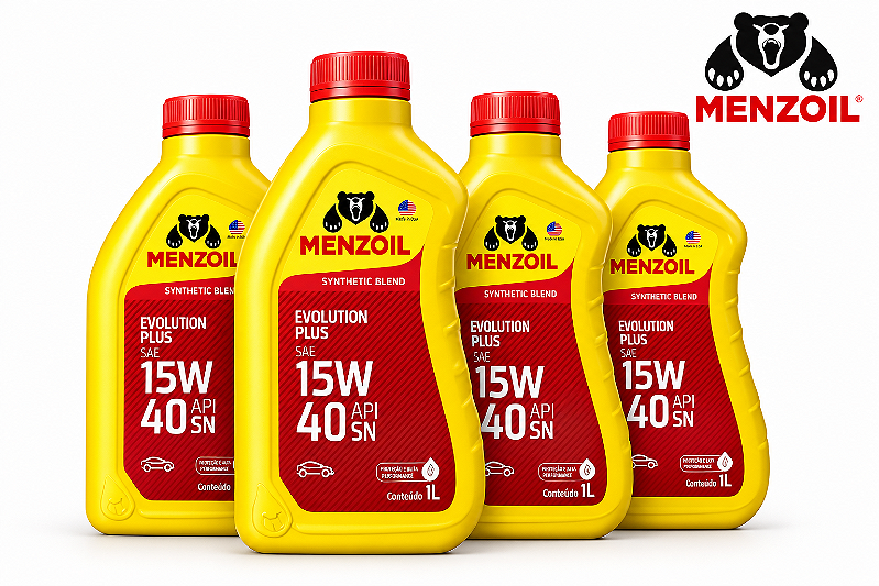 Kit 4 Litros Óleo de Motor Menzoil Evolution Plus 15W40 API SN Semissintético