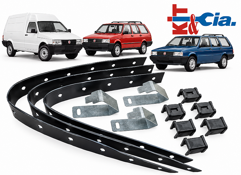 Kit de Abraçadeira e Calços do Feixe de Mola Traseiro Fiat Fiorino Elba Panorama