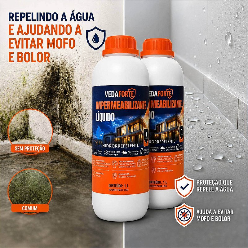 Kit 2 Impermeabilizantes Líquidos Hidrorrepelentes [1 Litro]