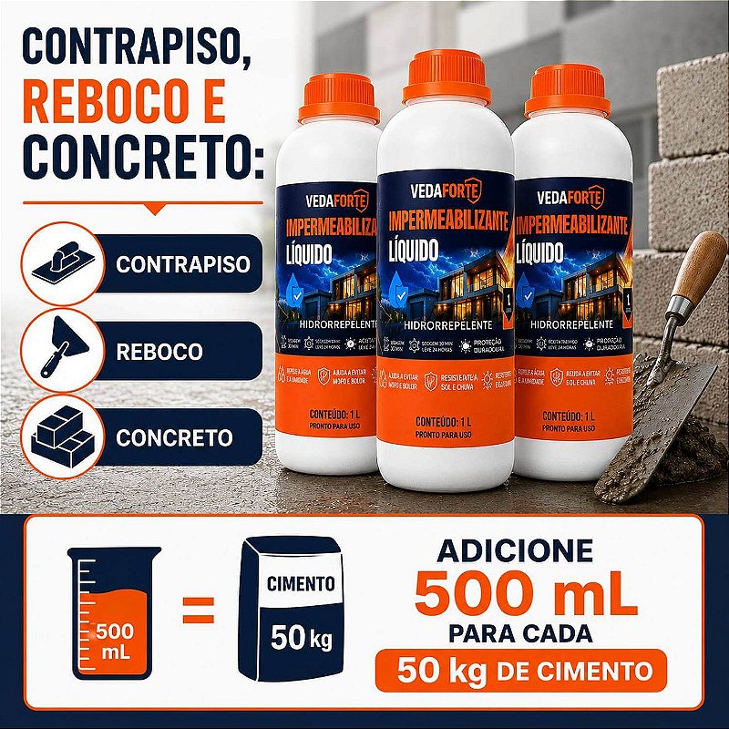Kit 3 Impermeabilizantes Líquidos Hidrorrepelentes [1 Litro]