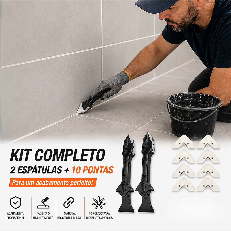 Kit 2 Espátula Removedora de Silicone e Rejunte 3 em 1