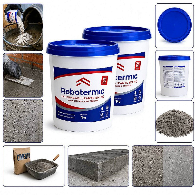 Kit 2 Rebotermic Impermeabilizante em Pó 1kg