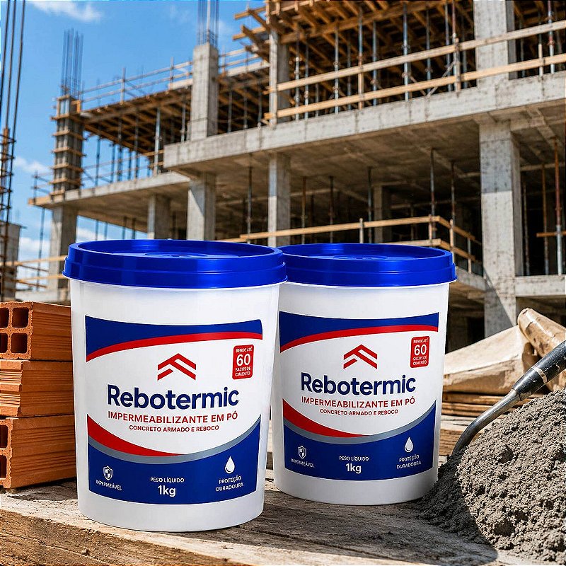 Kit 2 Rebotermic Impermeabilizante em Pó 1kg